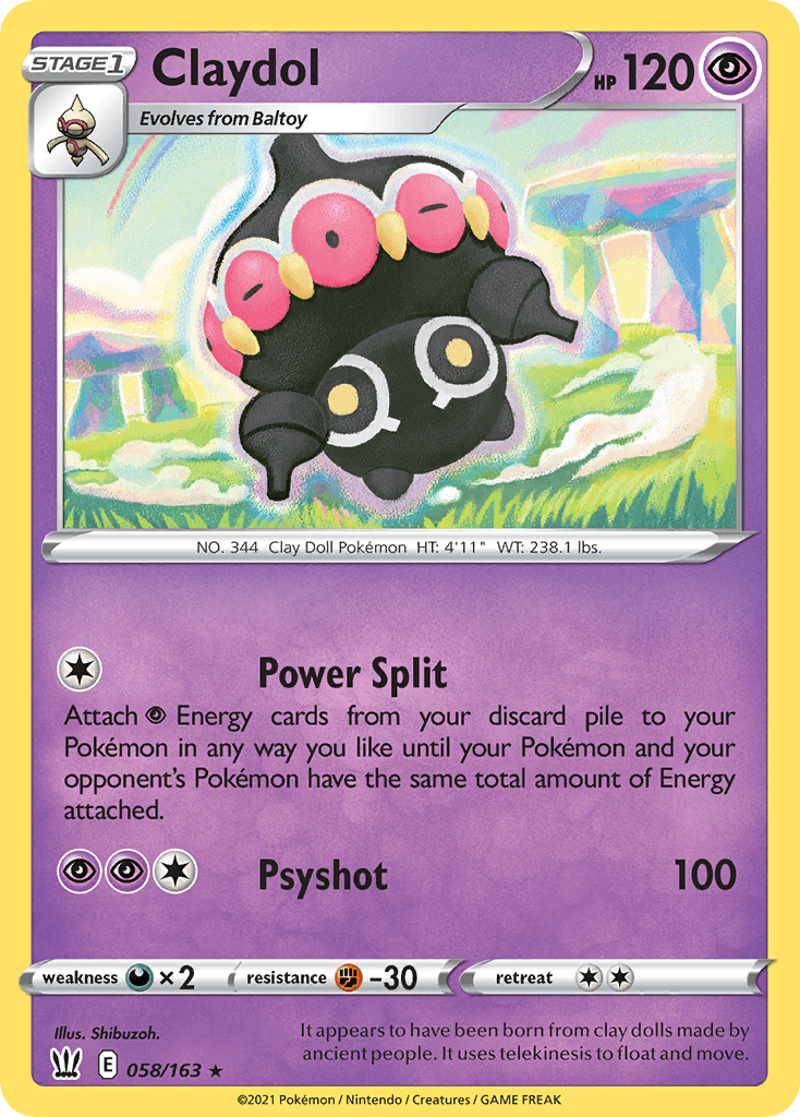 Claydol, carta 58 de Battle Styles
