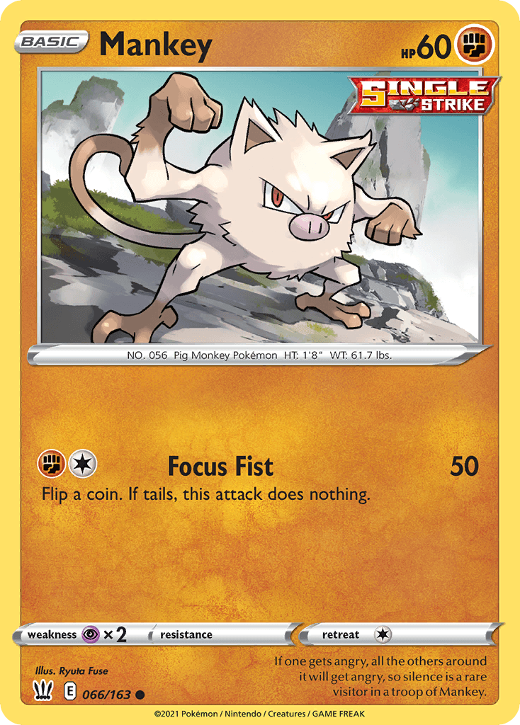 Mankey, carta 66 de Battle Styles
