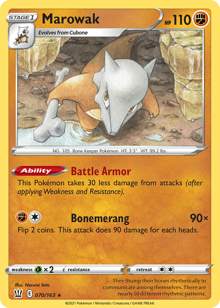 Marowak, carta 70 de Battle Styles
