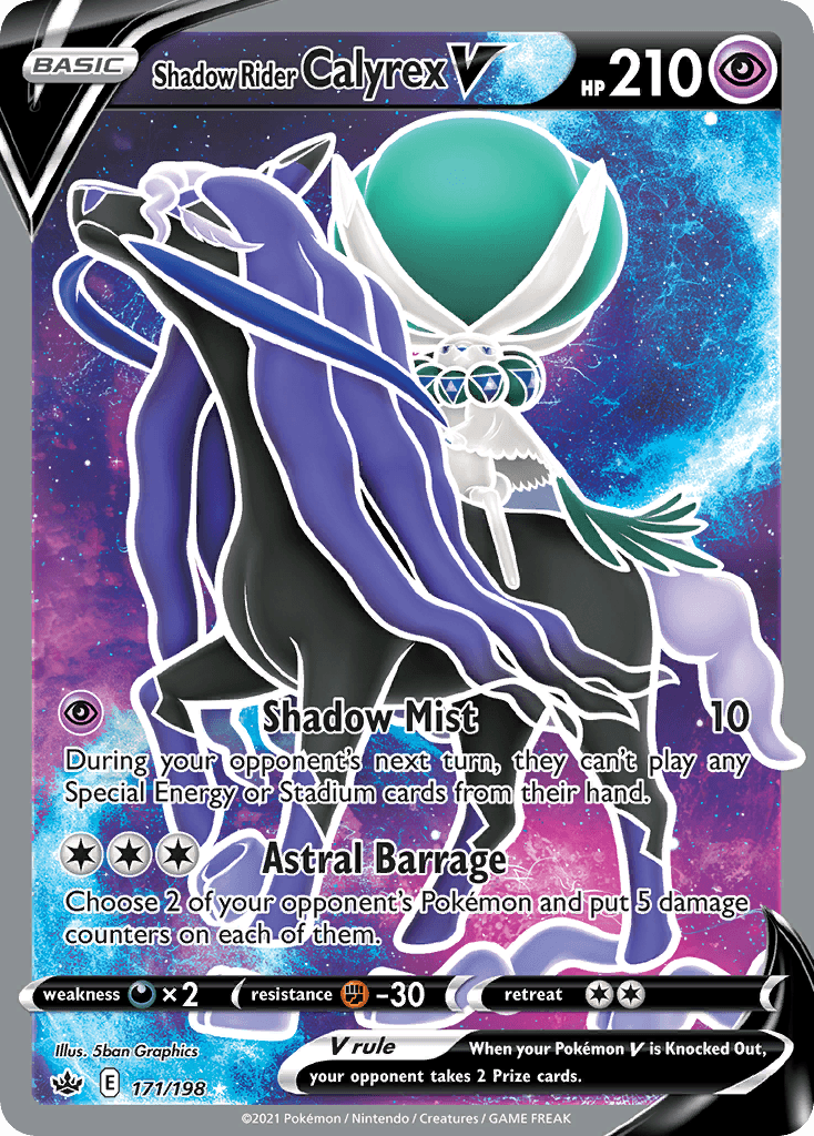 Shadow Rider Calyrex V, carta 171 de Chilling Reign