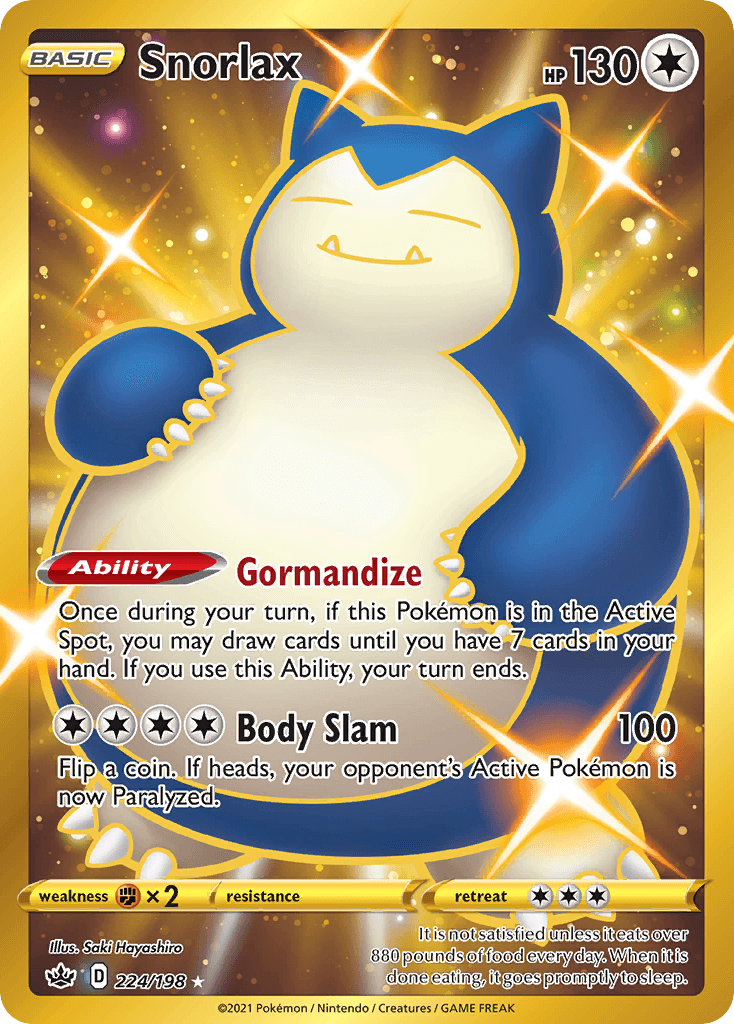 Snorlax, carta 224 de Chilling Reign