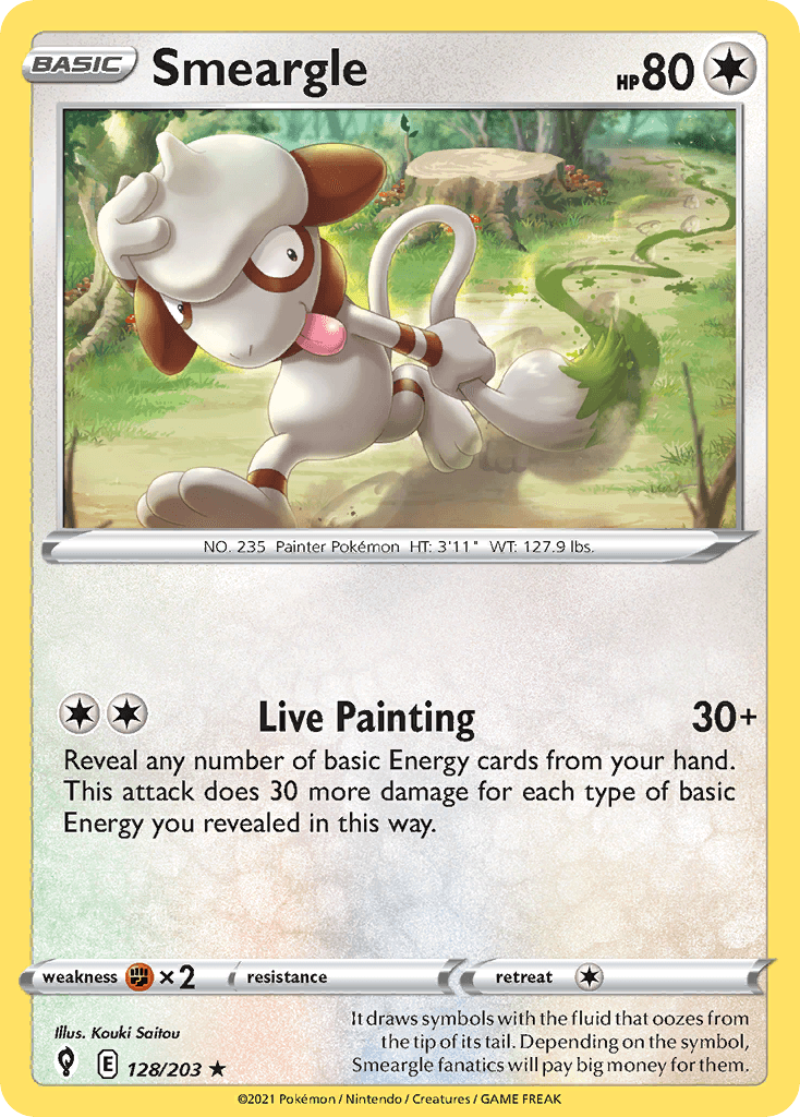 Smeargle, carta 128 de Evolving Skies