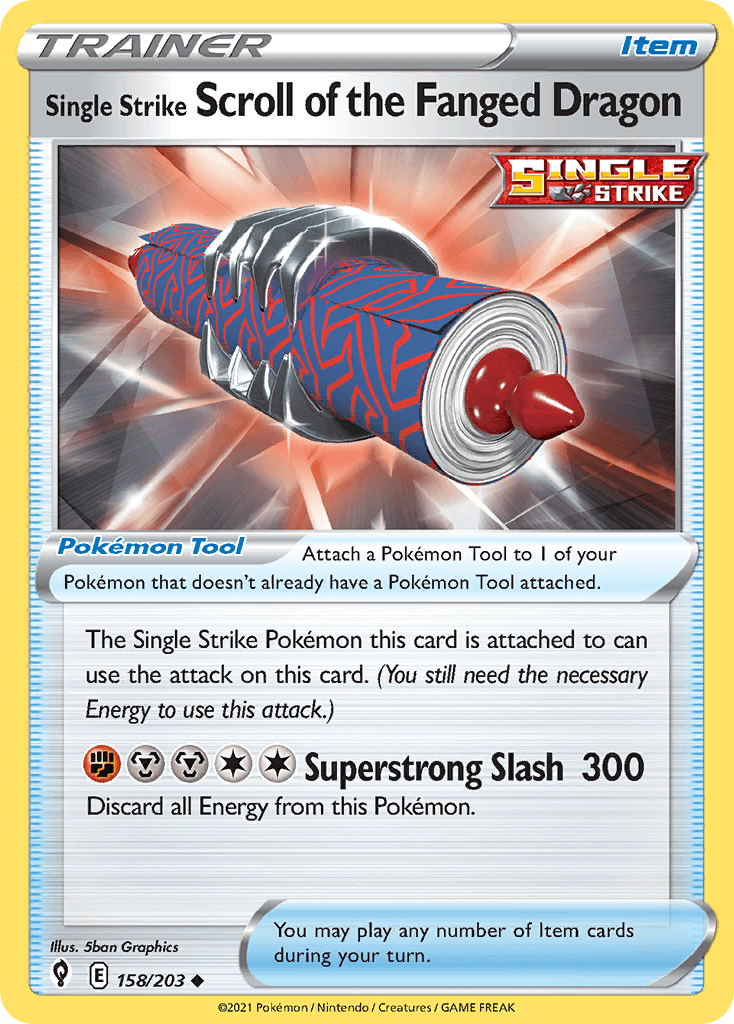 Single Strike Scroll of the Fanged Dragon, carta 158 de Evolving Skies
