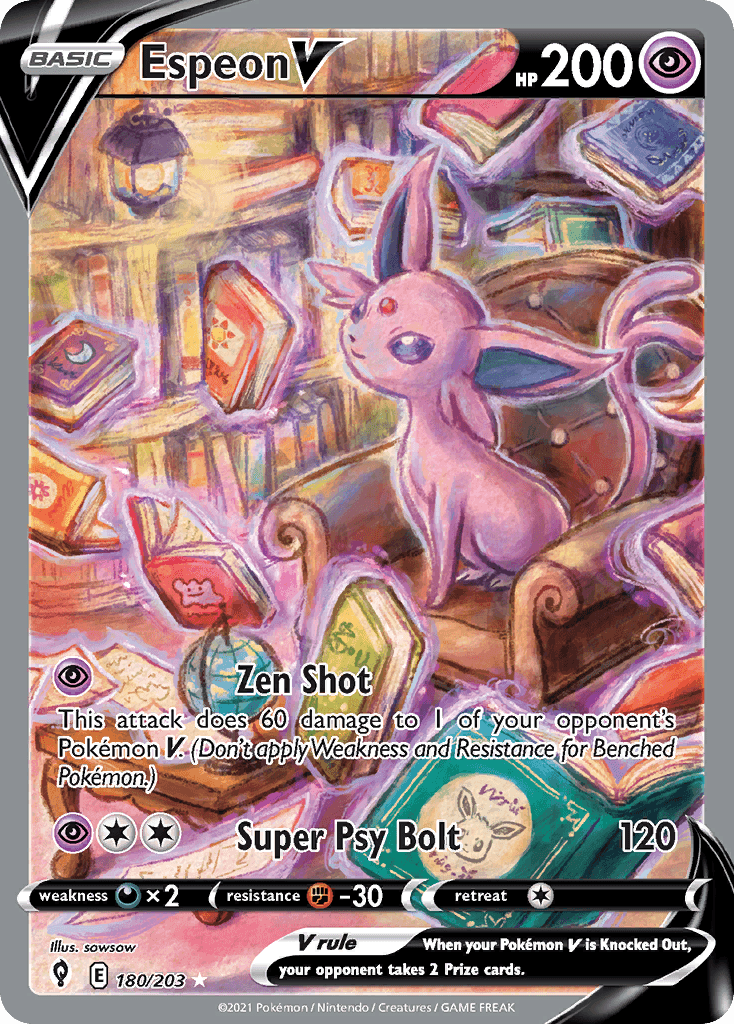 Espeon V, carta 180 de Evolving Skies