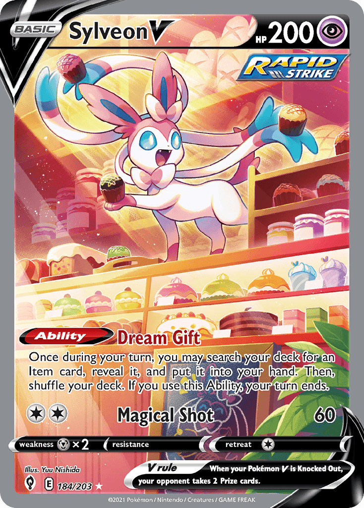 Sylveon V, carta 184 de Evolving Skies
