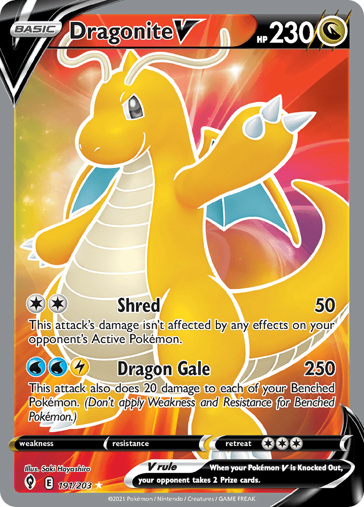 Dragonite V, carta 191 de Evolving Skies