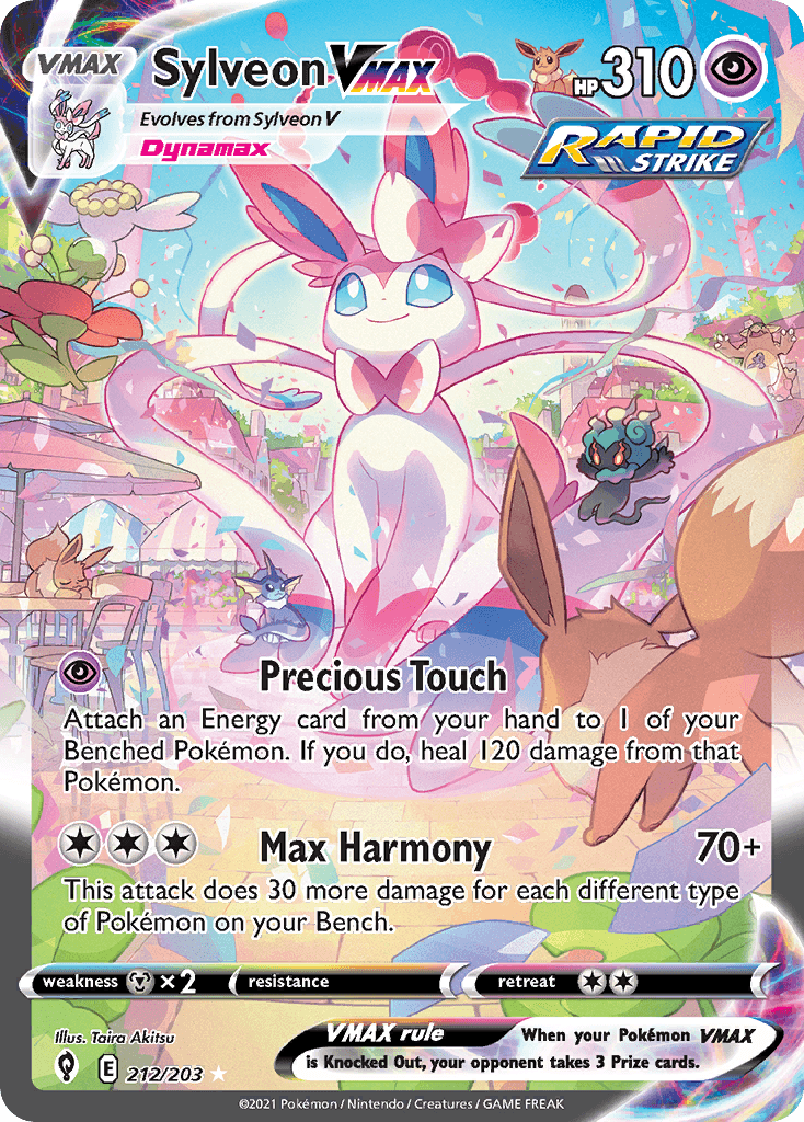 Sylveon VMAX, carta 212 de Evolving Skies