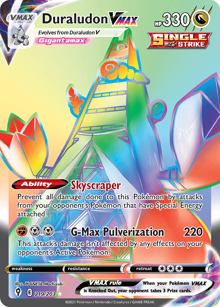 Duraludon VMAX, carta 219 de Evolving Skies