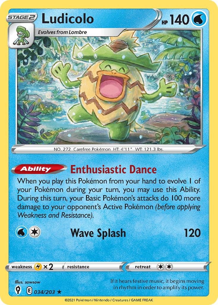 Ludicolo, carta 34 de Evolving Skies