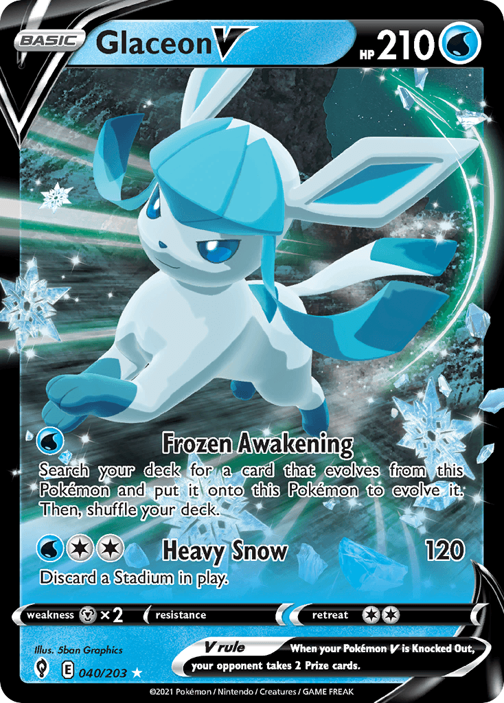 Glaceon V, carta 40 de Evolving Skies