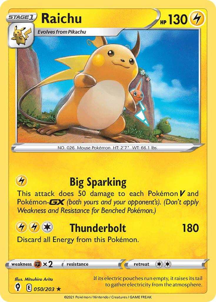 Raichu, carta 50 de Evolving Skies