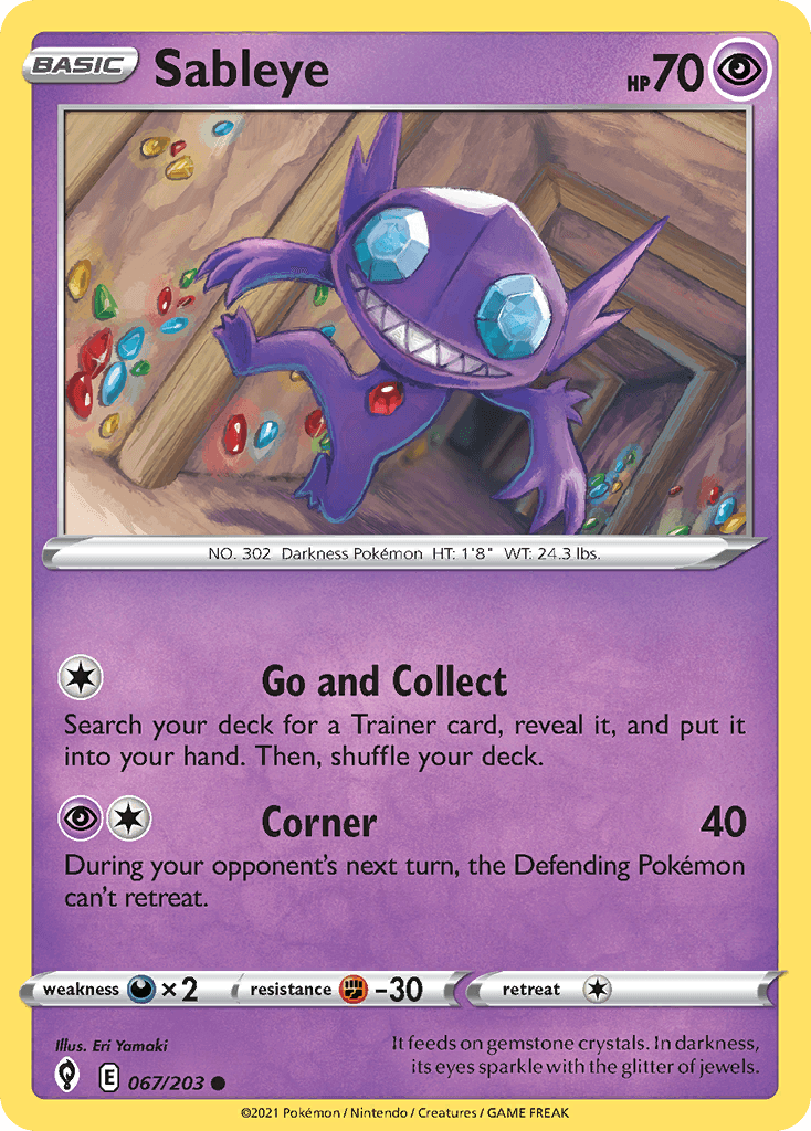 Sableye, carta 67 de Evolving Skies