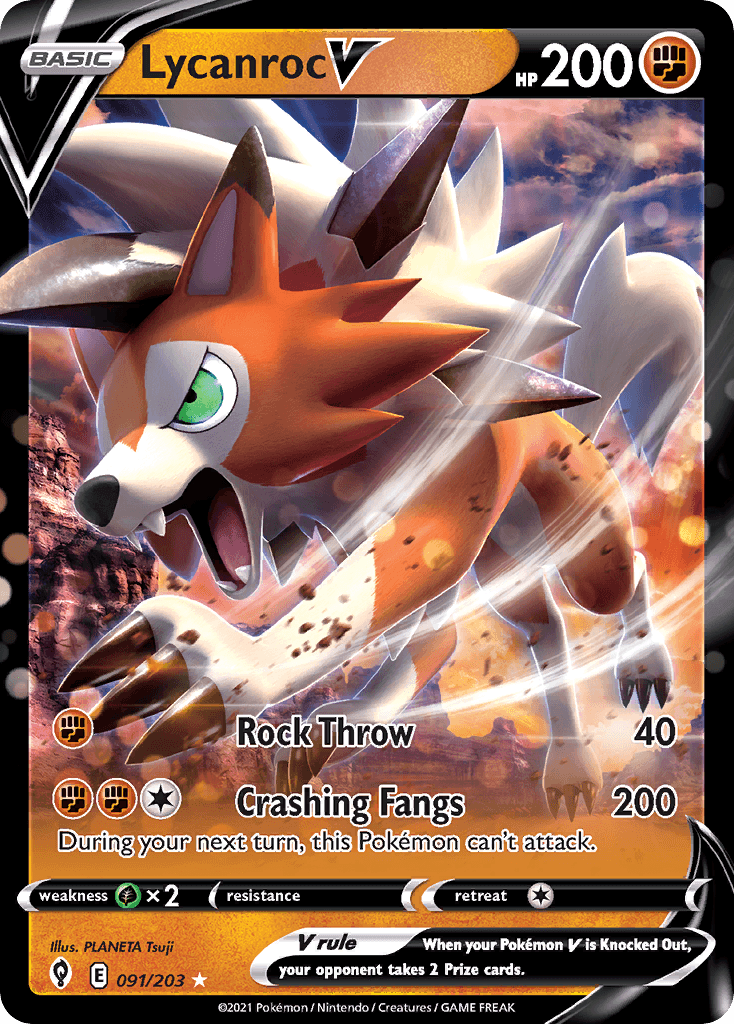 Lycanroc V, carta 91 de Evolving Skies