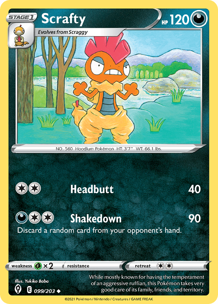 Scrafty, carta 99 de Evolving Skies