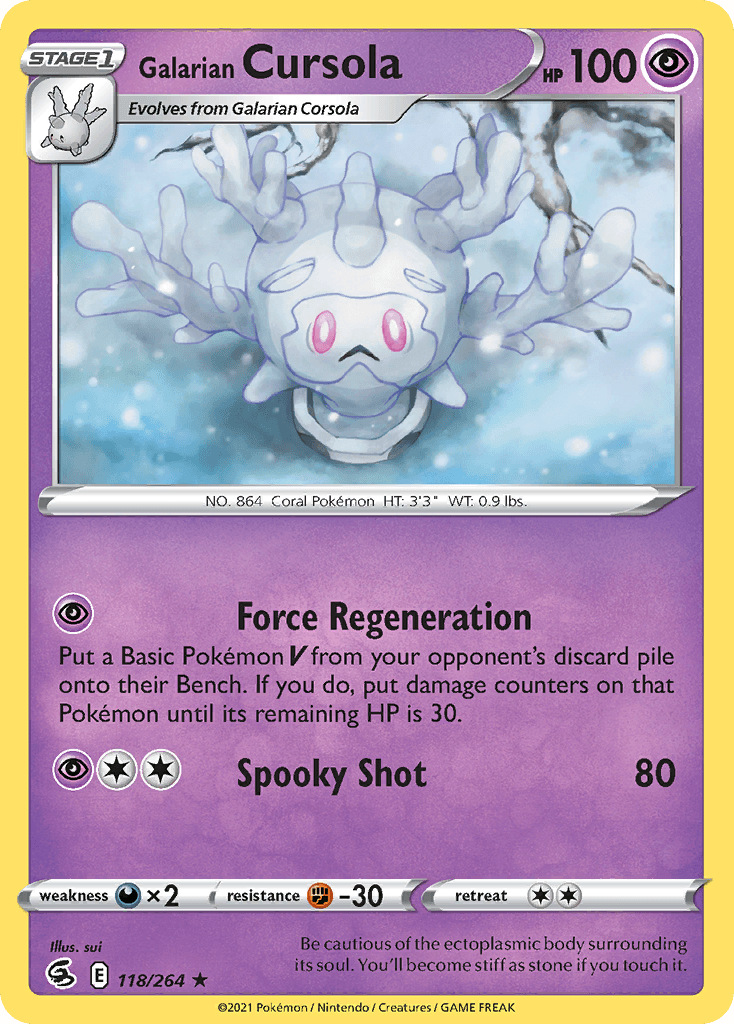 Galarian Cursola, carta 118 de Fusion Strike