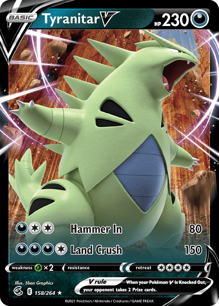 Tyranitar V, carta 158 de Fusion Strike