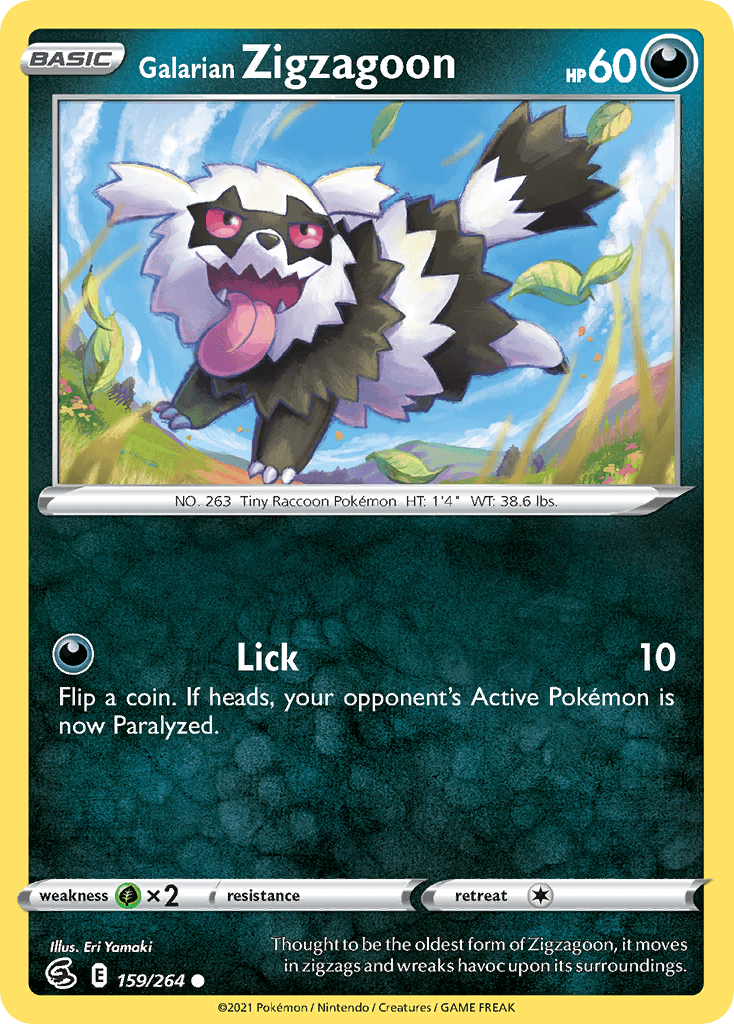 Galarian Zigzagoon, carta 159 de Fusion Strike