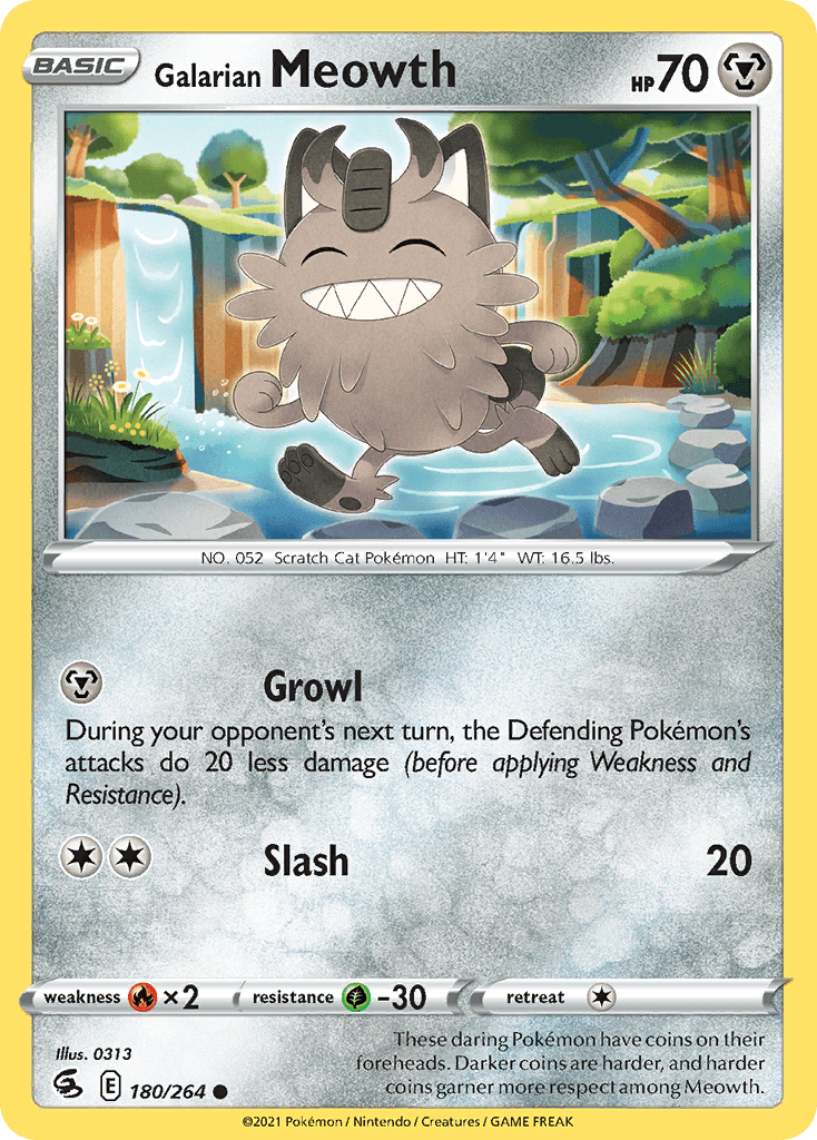 Galarian Meowth, carta 180 de Fusion Strike
