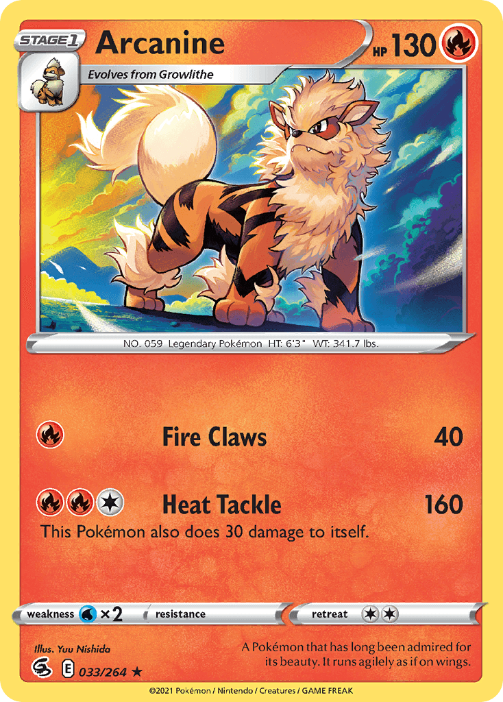 Arcanine, carta 33 de Fusion Strike