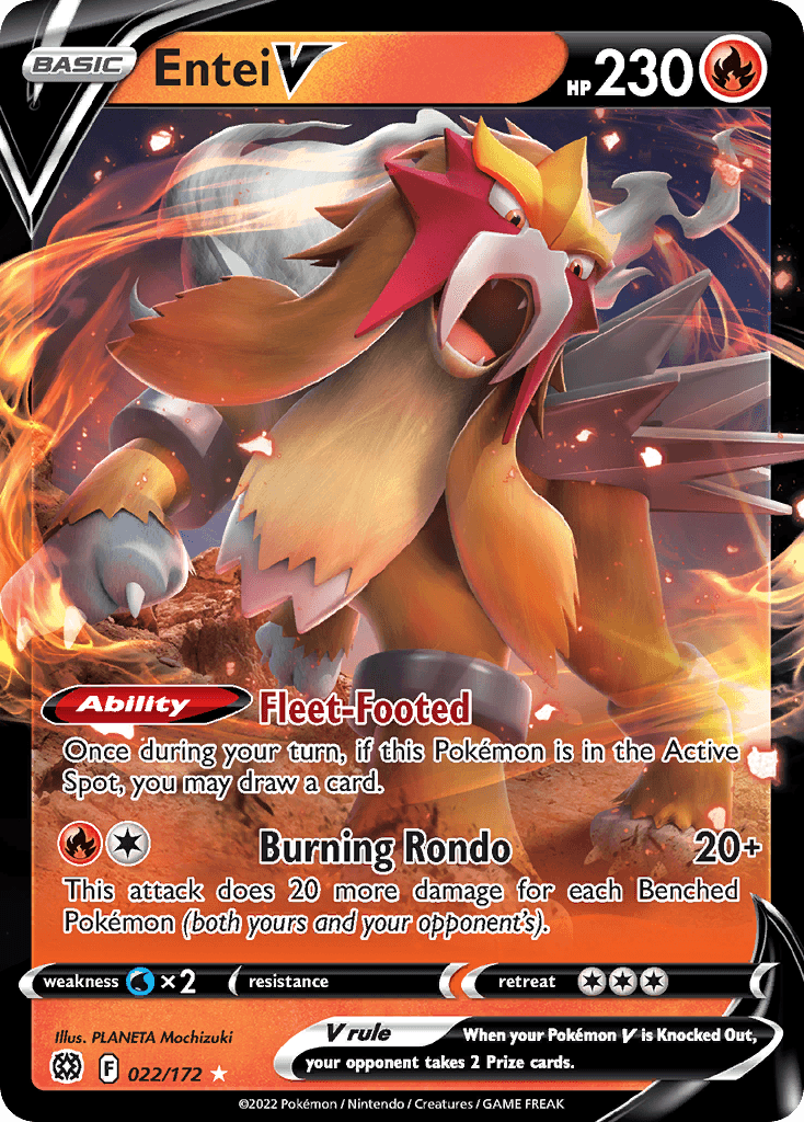 Entei V, carta 022 de Brilliant Stars