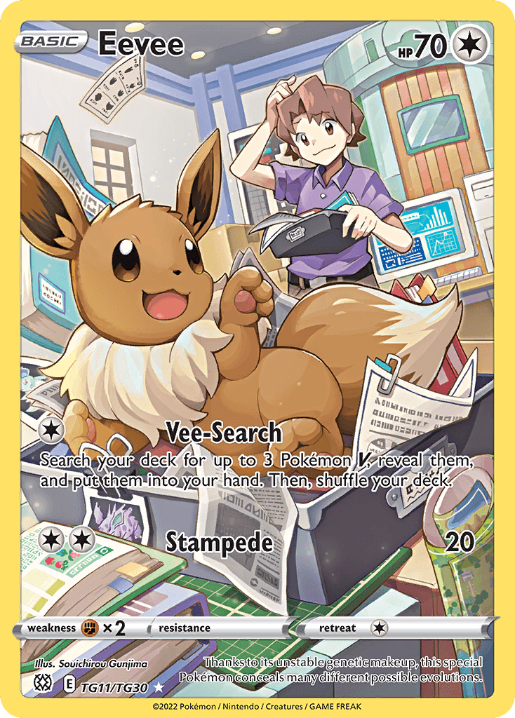 Eevee, carta TG11 de Brilliant Stars Trainer Gallery
