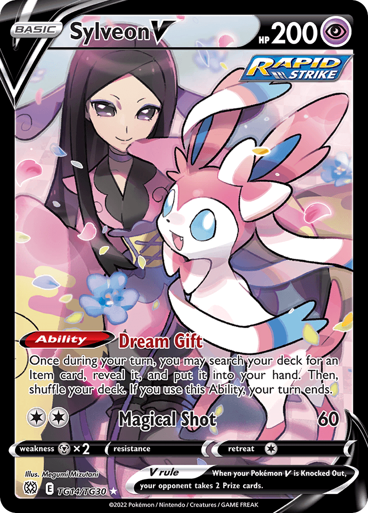 Sylveon V, carta TG14 de Brilliant Stars Trainer Gallery