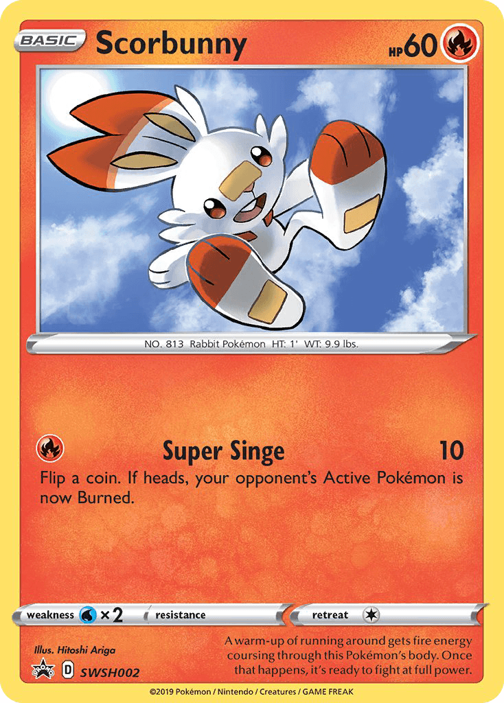 Scorbunny, carta SWSH002 de SWSH Black Star Promos