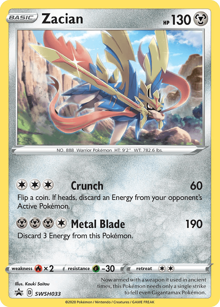 Zacian, carta SWSH033 de SWSH Black Star Promos