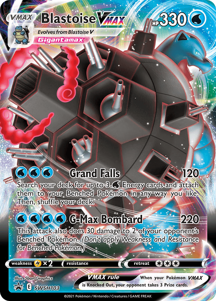 Blastoise VMAX, carta SWSH103 de SWSH Black Star Promos