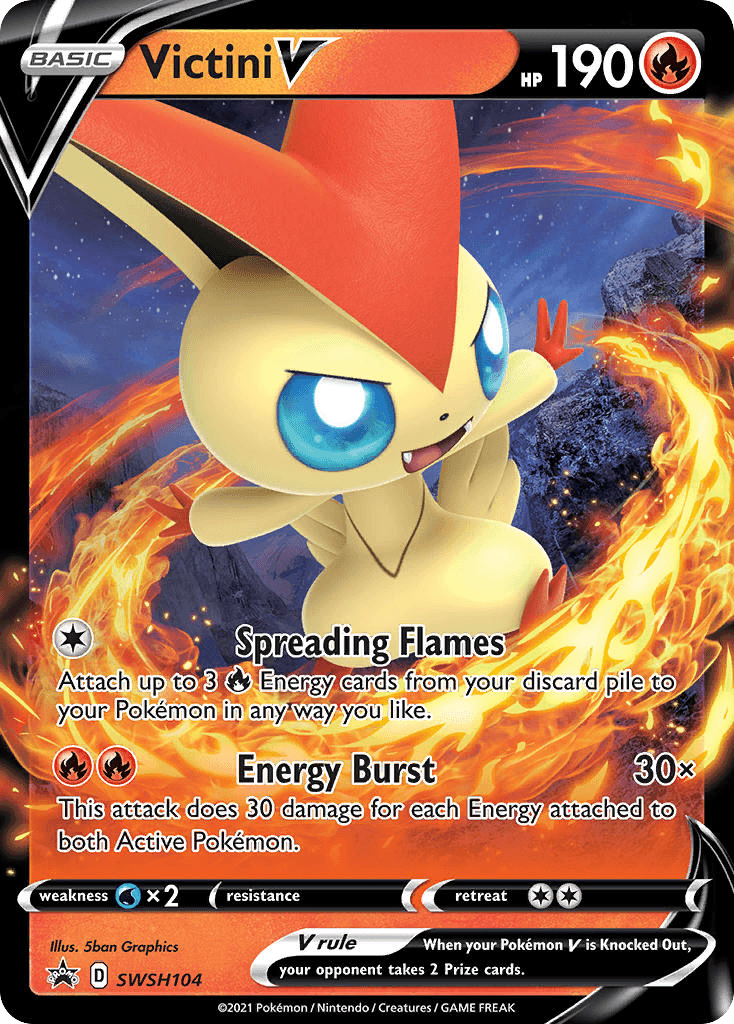 Victini V, carta SWSH104 de SWSH Black Star Promos