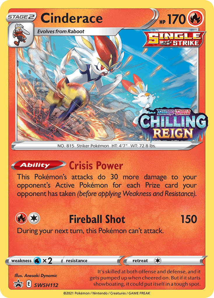 Cinderace, carta SWSH112 de SWSH Black Star Promos
