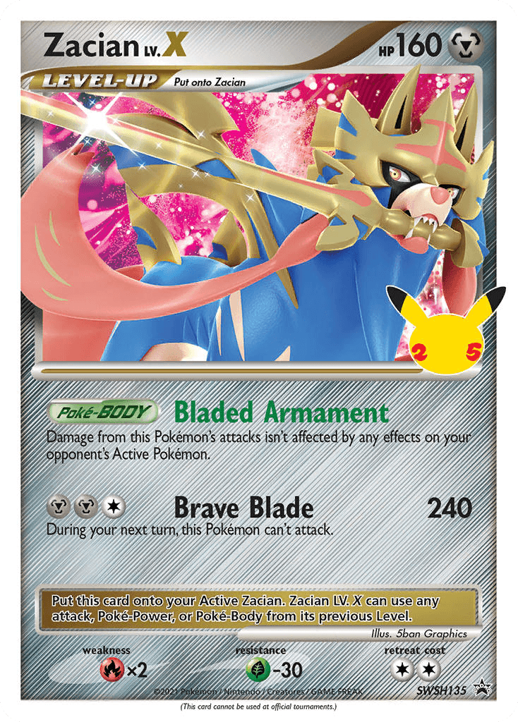 Zacian, carta SWSH135 de SWSH Black Star Promos