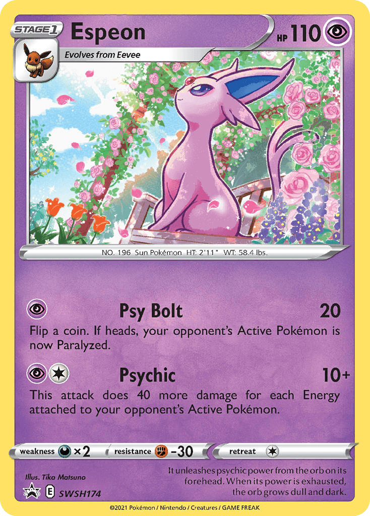 Espeon, carta SWSH174 de SWSH Black Star Promos