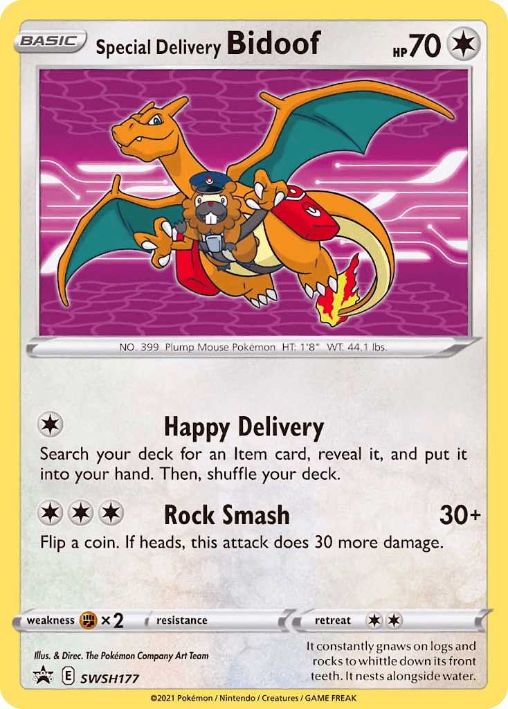 Special Delivery Bidoof, carta SWSH177 de SWSH Black Star Promos
