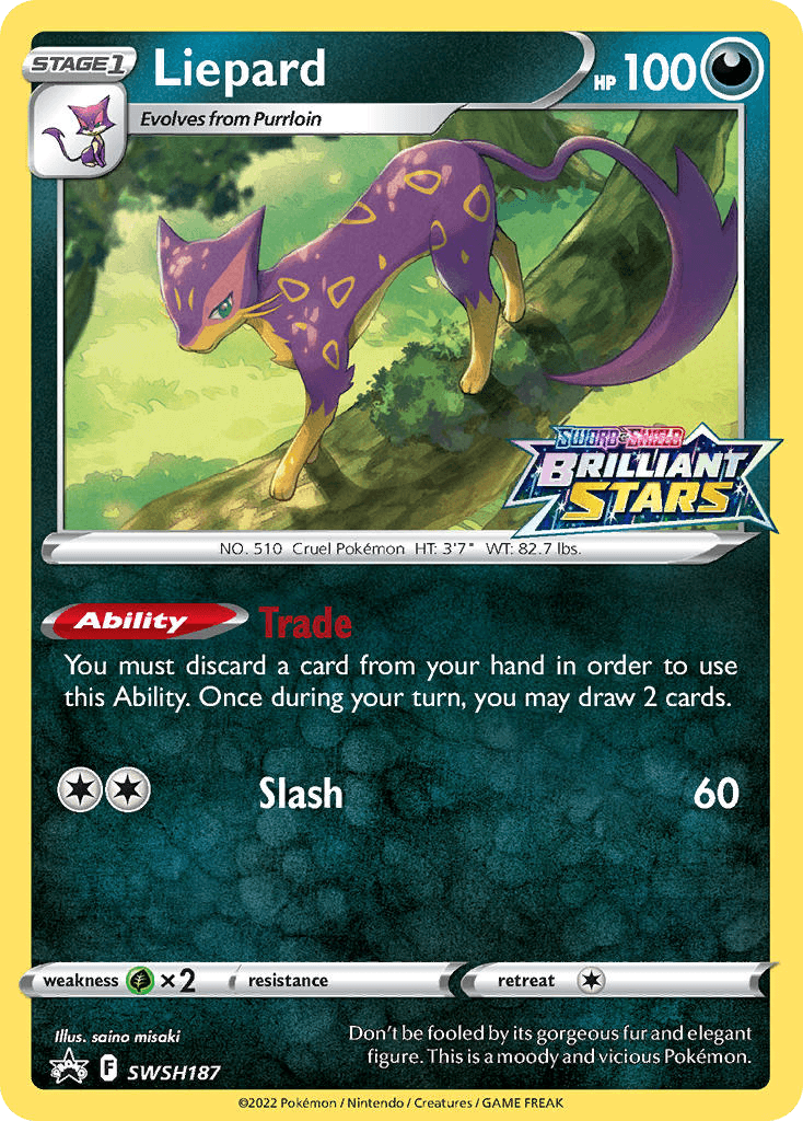 Liepard, carta SWSH187 de SWSH Black Star Promos