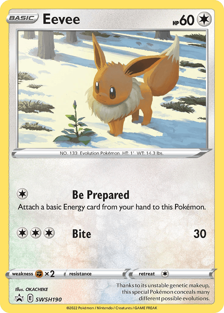 Eevee, carta SWSH190 de SWSH Black Star Promos