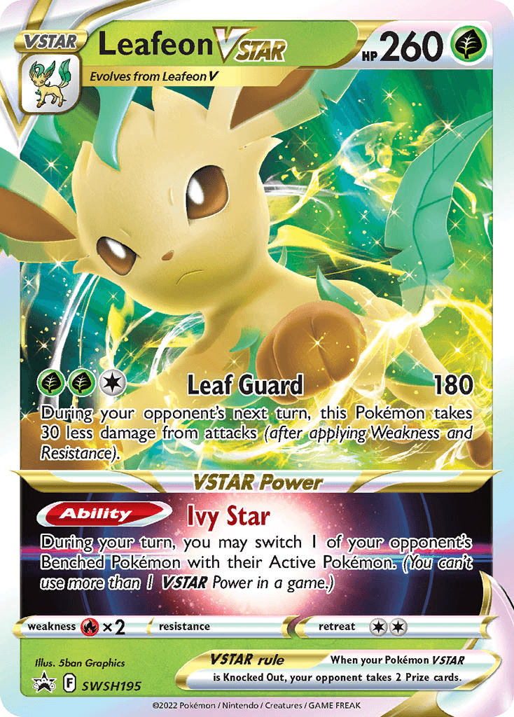 Leafeon VSTAR, carta SWSH195 de SWSH Black Star Promos