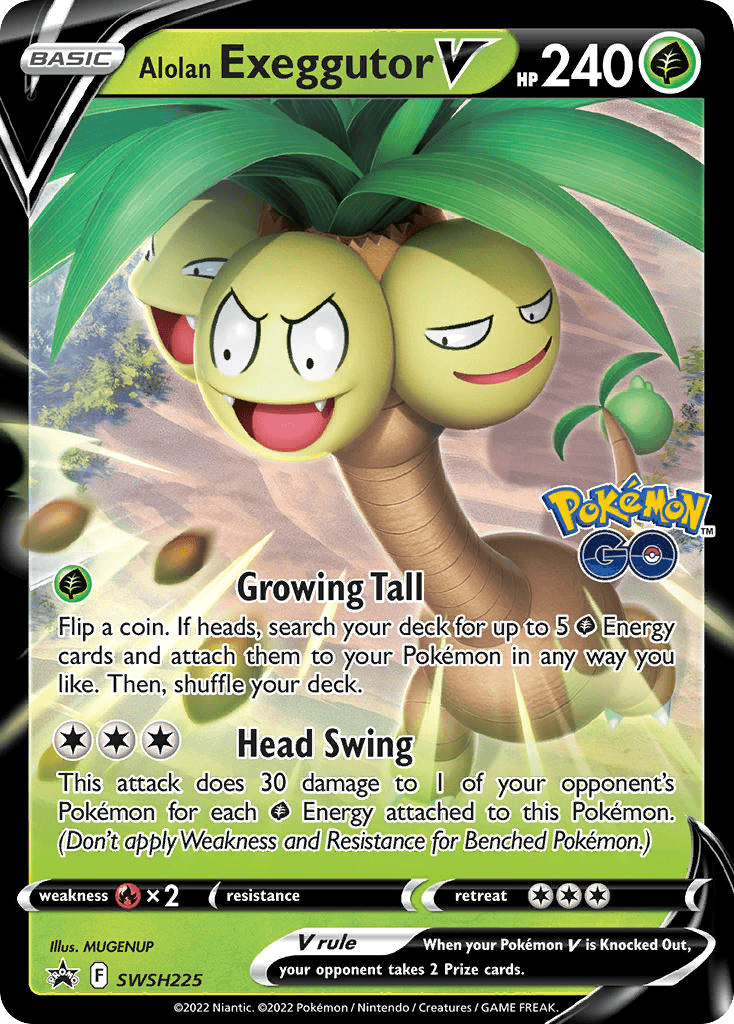 Alolan Exeggutor V, carta SWSH225 de SWSH Black Star Promos
