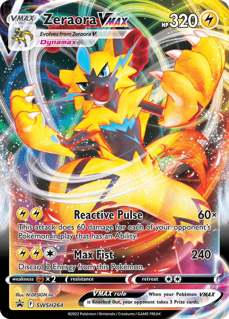 Zeraora VMAX, carta SWSH264 de SWSH Black Star Promos