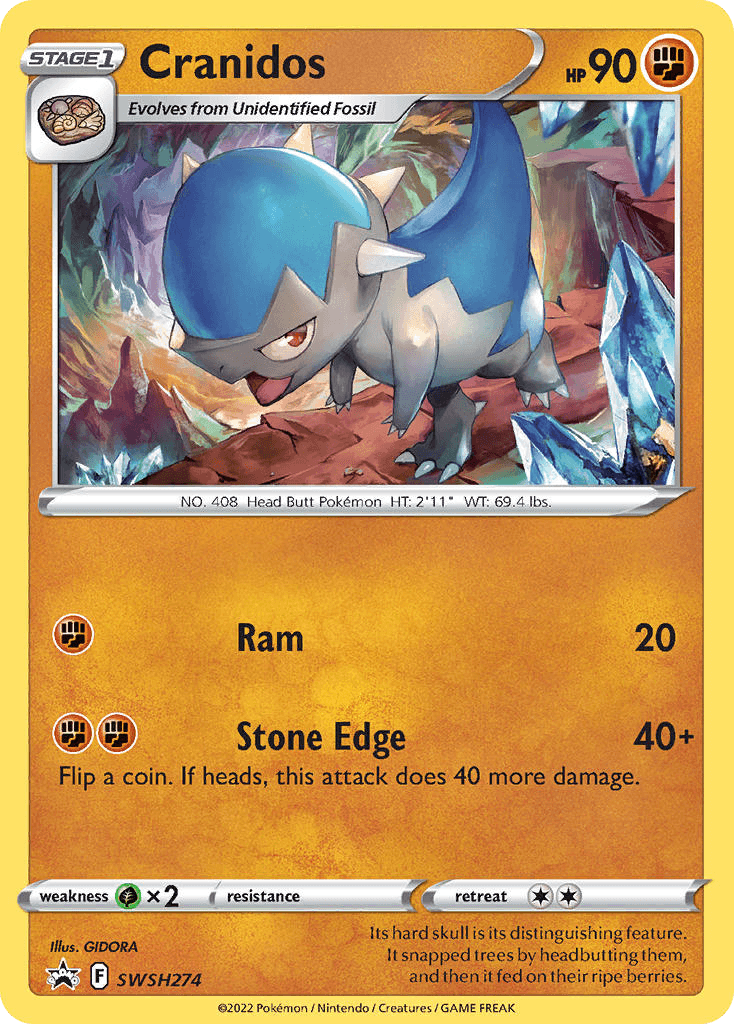 Cranidos, carta SWSH274 de SWSH Black Star Promos