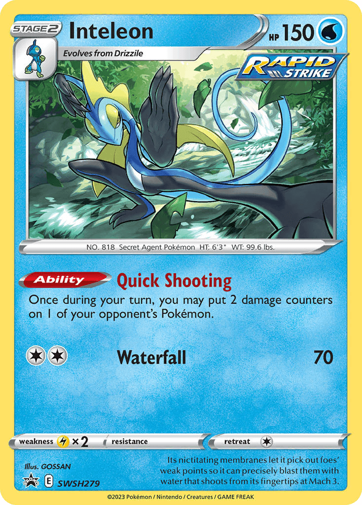 Inteleon, carta SWSH279 de SWSH Black Star Promos