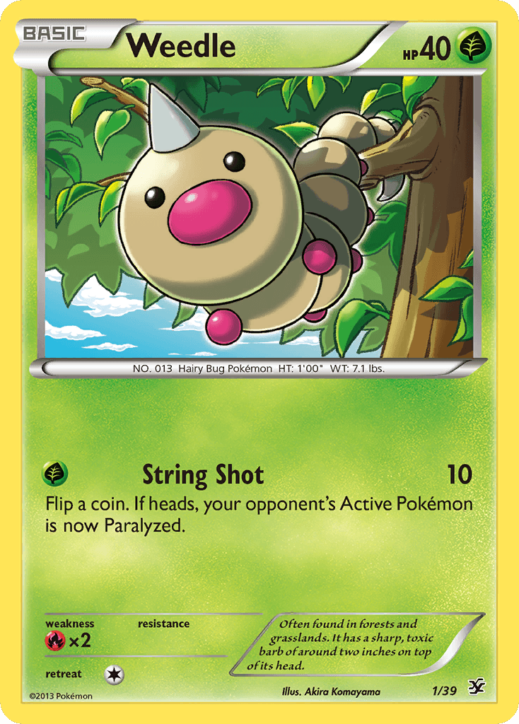 Weedle, carta 1 de Kalos Starter Set