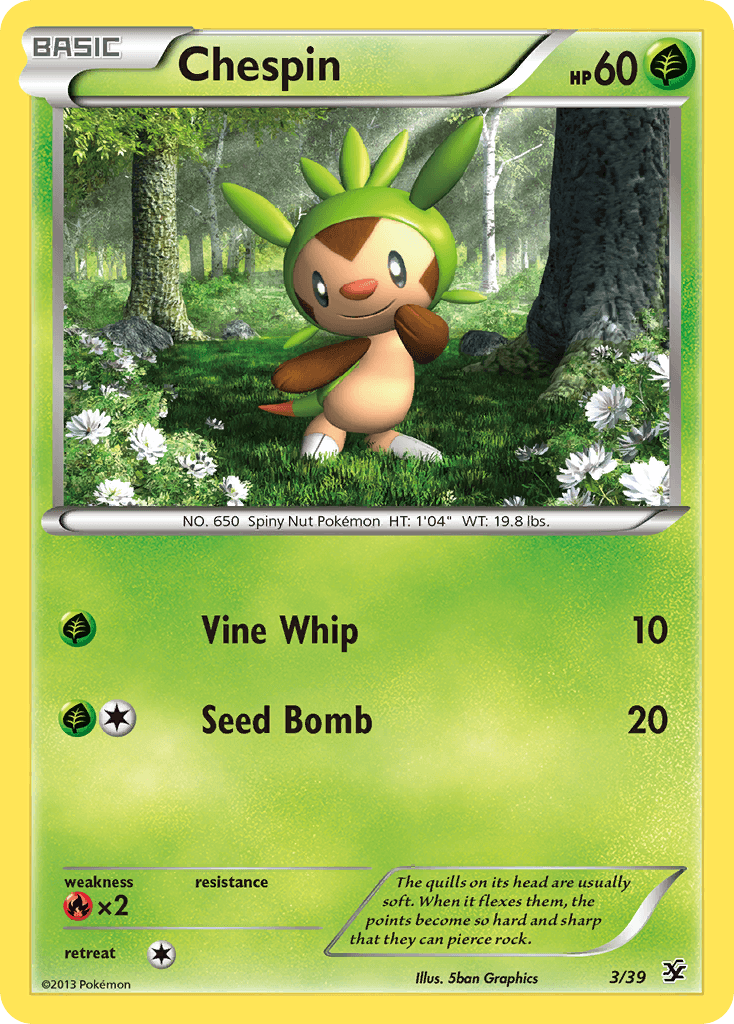 Chespin, carta 3 de Kalos Starter Set