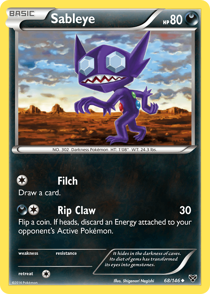 Sableye, carta 68 de XY
