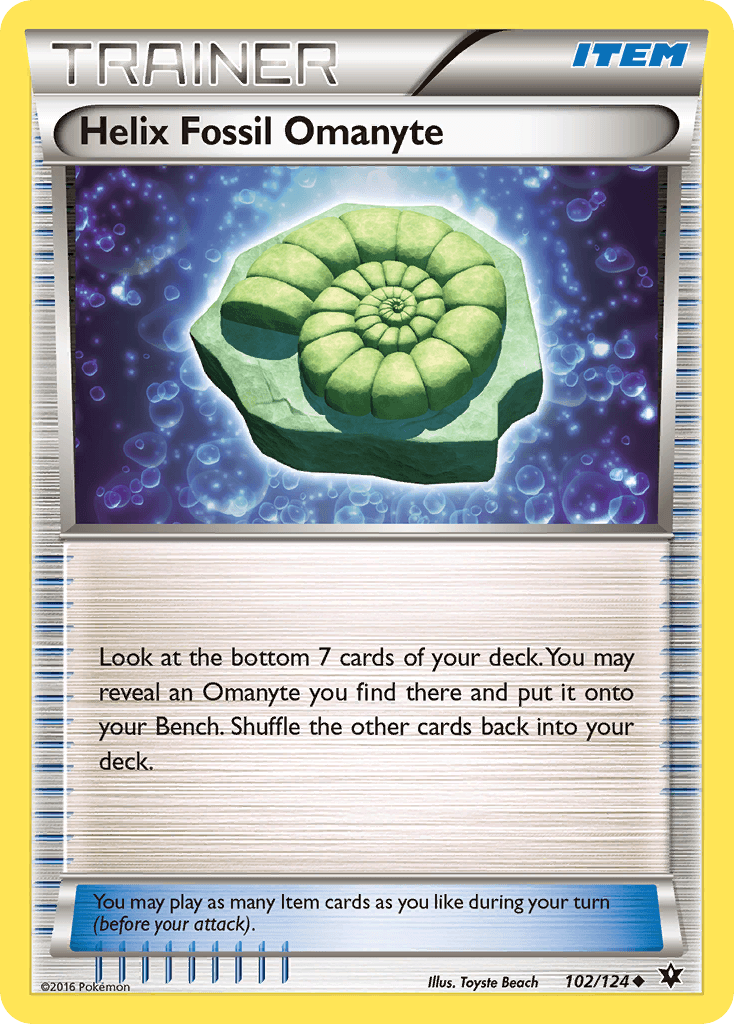Helix Fossil Omanyte, carta 102 de Fates Collide