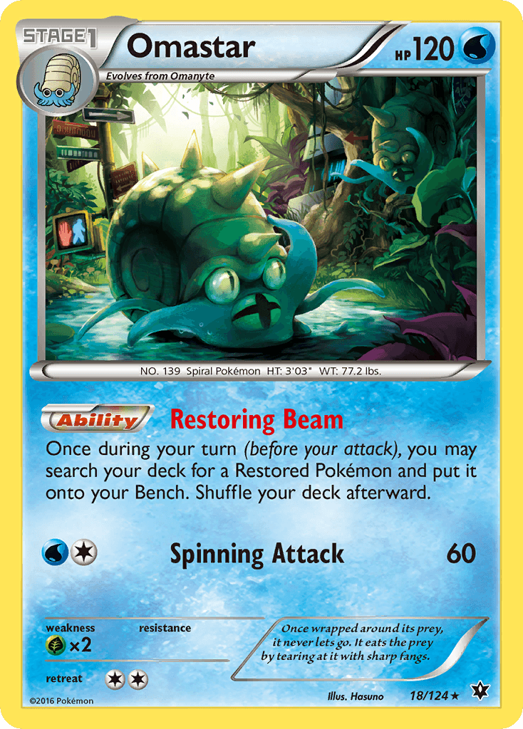 Omastar, carta 18 de Fates Collide
