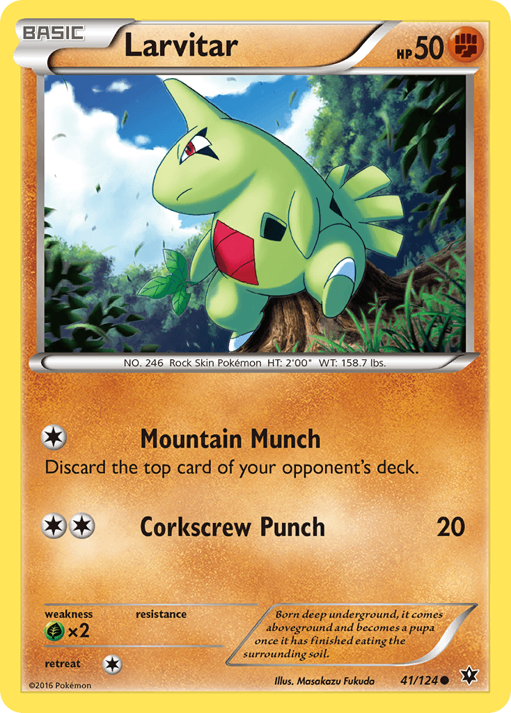 Larvitar, carta 41 de Fates Collide