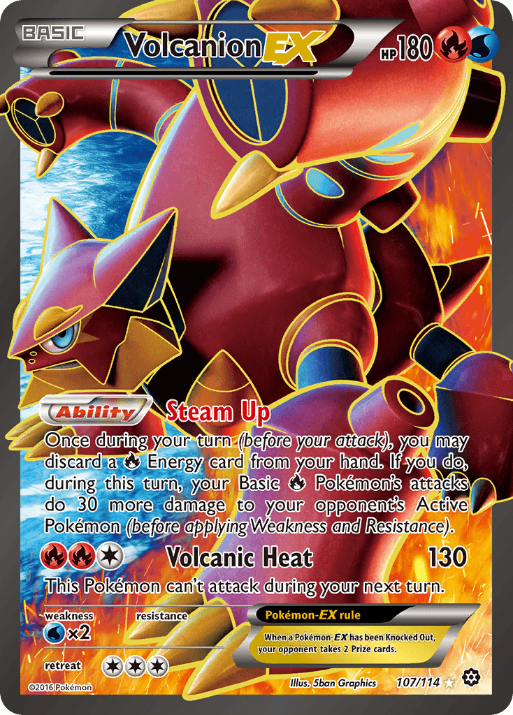 Volcanion EX, carta 107 de Steam Siege