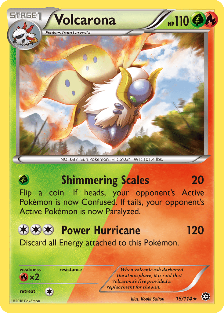 Volcarona, carta 15 de Steam Siege