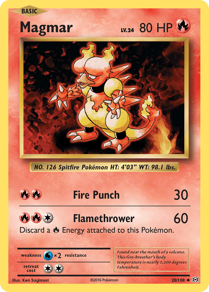 Magmar, carta 20 de Evolutions